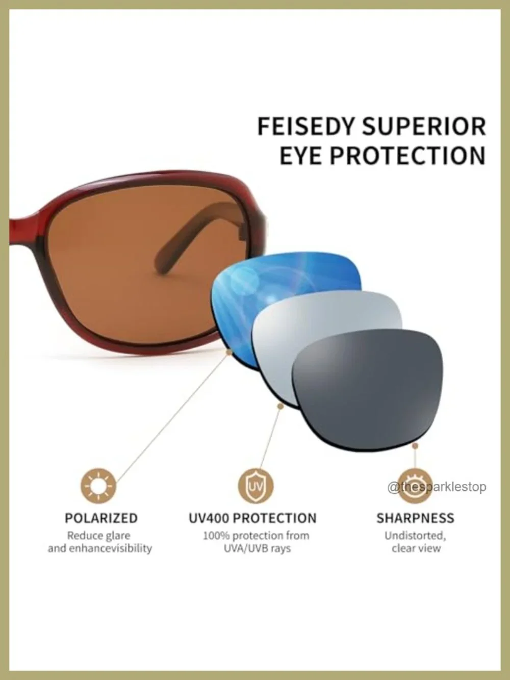 Vintage Square Polarized Sunglasses UV400 Protection Retro Style